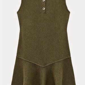 Zara Olive Green Sleeveless Dress